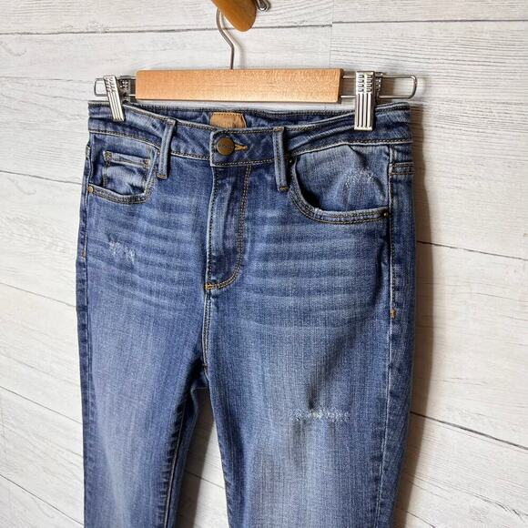 Driftwood Jeans Womens Size W27XL31 Classic Fit Medium Wash Distressed Raw Hem - Picture 10 of 16